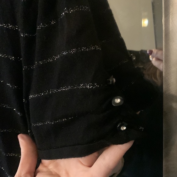 Express top. Black and metallic silver stripes. Size small. - Picture 4 of 6